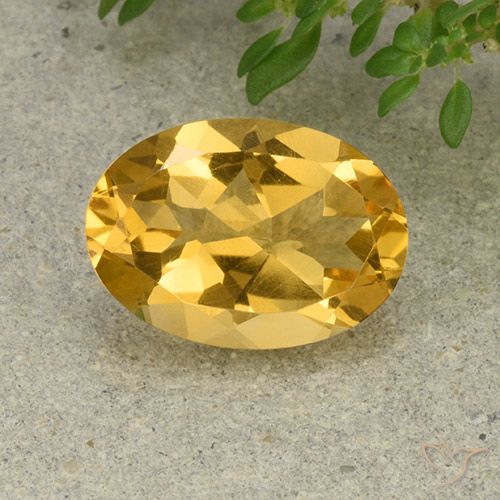 4.76ct 天然 ミディアム薄いゴールデン シトリン, 楕円形, VVS-VS
