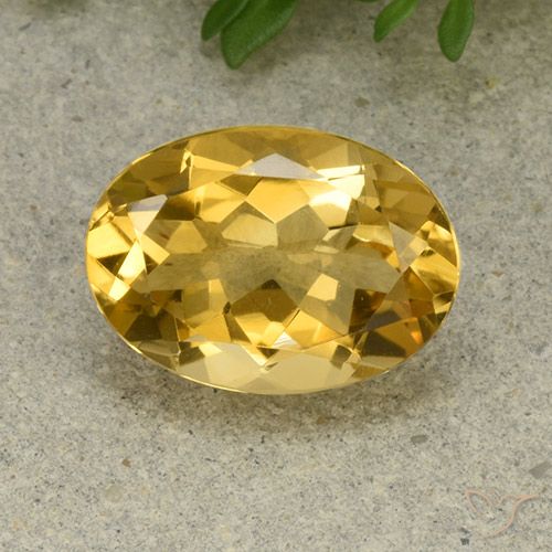 5.32ct 天然 ミディアムゴールデン シトリン, 楕円形, VVS-VS