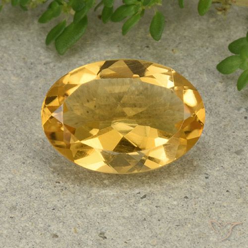 4.51ct 天然 ミディアム薄いゴールデン シトリン, 楕円形, VVS-VS