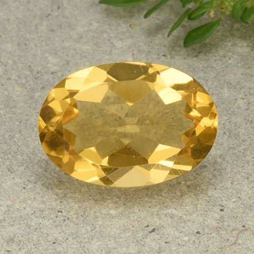 5.25ct 天然 ミディアム薄いゴールデン シトリン, 楕円形, VVS-VS