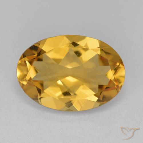 5.55ct 天然 濃いゴールデンオレンジ シトリン, 楕円形, VVS-VS