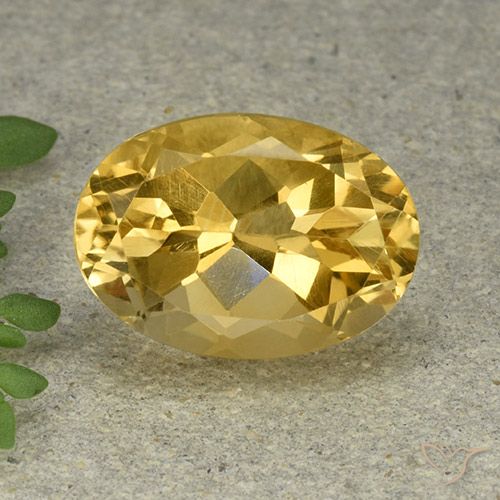 6.16ct 天然 ミディアムゴールデン シトリン, 楕円形, VVS-VS