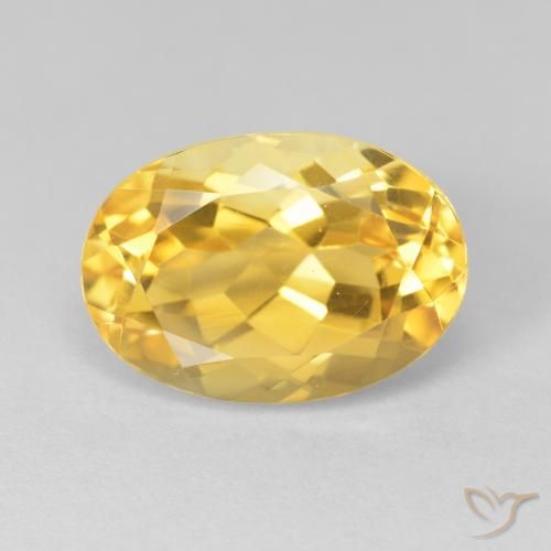 6.84ct 天然 ミディアムゴールド シトリン, 楕円形, VVS-VS