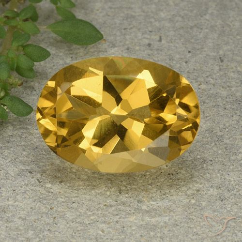 6.19ct 天然 ゴールド シトリン, 楕円形, VVS