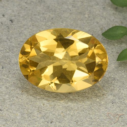 5.43ct 天然 ゴールドオレンジ シトリン, 楕円形, VVS-VS