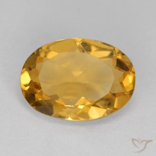 4.68ct 天然 濃いゴールデンオレンジ シトリン, 楕円形, VVS-VS