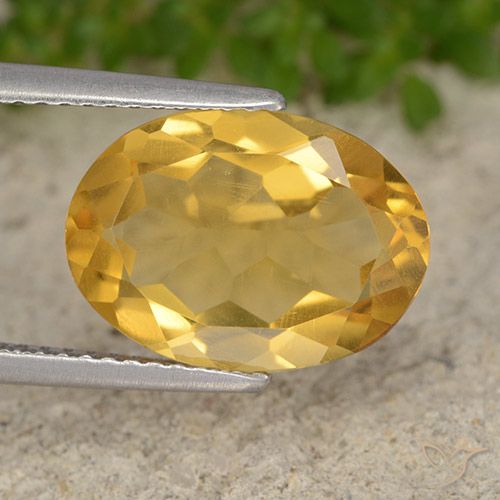 3.91ct 天然 ダークゴールデン シトリン, 楕円形, VVS-VS