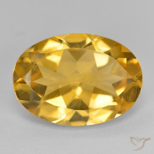 5.08ct 天然 濃いゴールデンオレンジ シトリン, 楕円形, VVS-VS