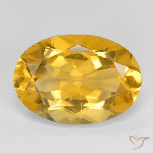 4.83ct 天然 ミディアムゴールデン シトリン, 楕円形, VVS-VS