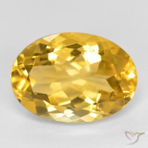 5.37ct 天然 ミディアムゴールデン シトリン, 楕円形, VVS