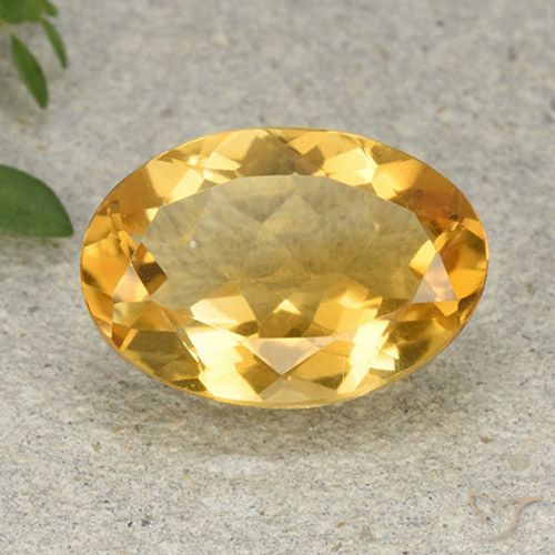 5.05ct 天然 ミディアムゴールデン シトリン, 楕円形, VVS-VS