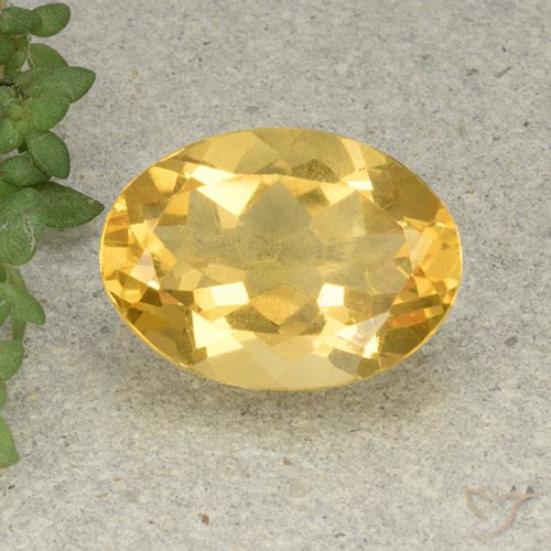 5.55ct 天然 ミディアムゴールデン シトリン, 楕円形, VVS-VS