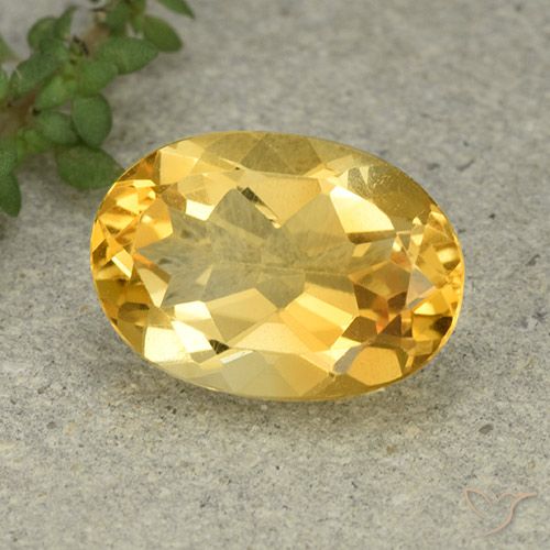5.04ct 天然 ミディアムゴールド シトリン, 楕円形, VVS-VS