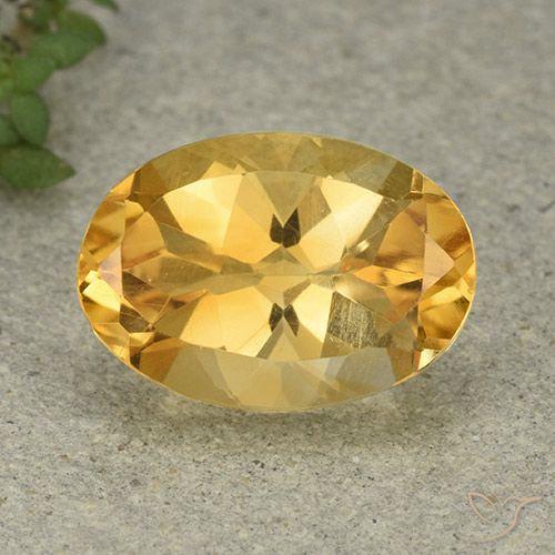 5.77ct 天然 ミディアムゴールド シトリン, 楕円形, VVS-VS
