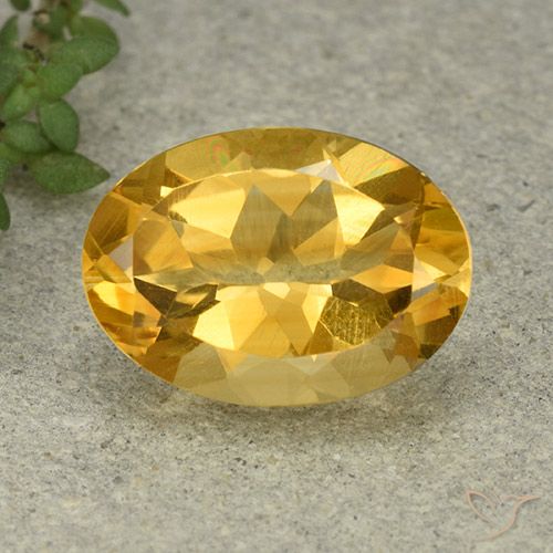 5.20ct 天然 ゴールドオレンジ シトリン, 楕円形, VVS-VS
