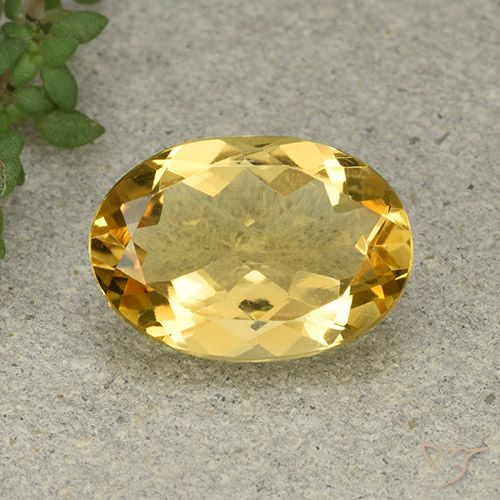 4.52ct 天然 ミディアム薄いゴールデン シトリン, 楕円形, VVS-VS