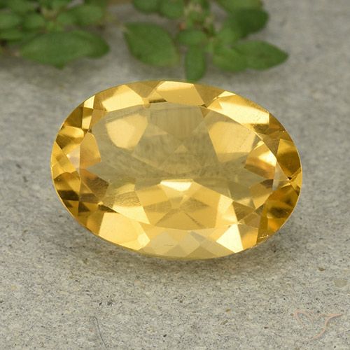 5.25ct 天然 ミディアムゴールデン シトリン, 楕円形, VVS-VS