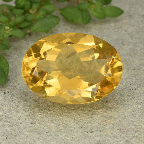 5.73ct 天然 ミディアムゴールデン シトリン, 楕円形, VVS
