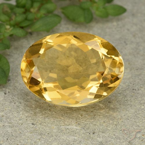 5.94ct 天然 ゴールドオレンジ シトリン, 楕円形, VVS