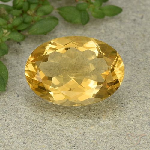5.15ct 天然 ミディアムゴールデン シトリン, 楕円形, VVS
