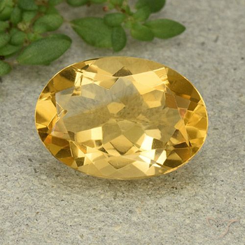 4.83ct 天然 ミディアムゴールデン シトリン, 楕円形, VVS