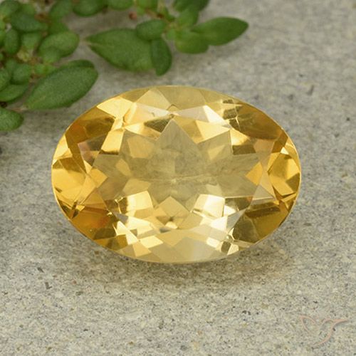5.13ct 天然 ゴールドオレンジ シトリン, 楕円形, VVS