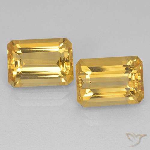 15.59ctw 天然 濃いゴールデンオレンジ シトリン, エメラルドカット, VVS-VS