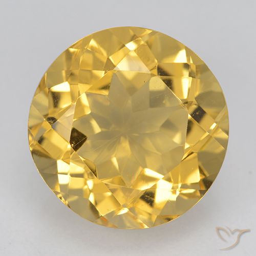 5.78ct 天然 ミディアムゴールド シトリン, ラウンド, VVS
