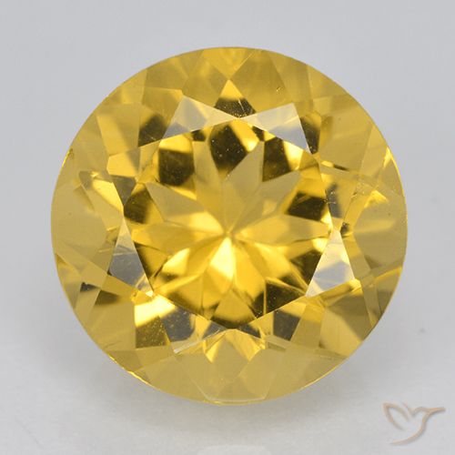 5.59ct 天然 ミディアムゴールデン シトリン, ラウンド, VVS