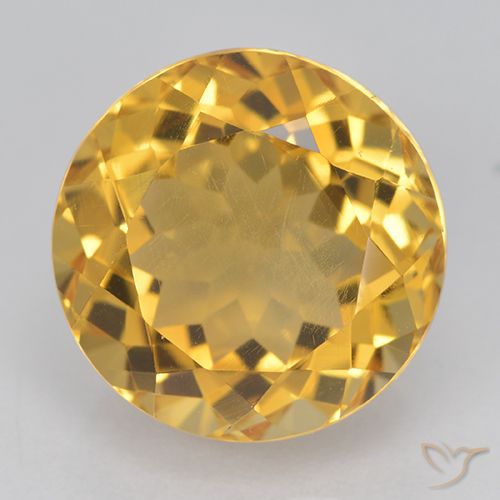 6.28ct 天然 ゴールド シトリン, ラウンド, VVS