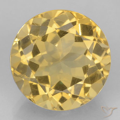 5.98ct 天然 ミディアムゴールデン シトリン, ラウンド, VVS