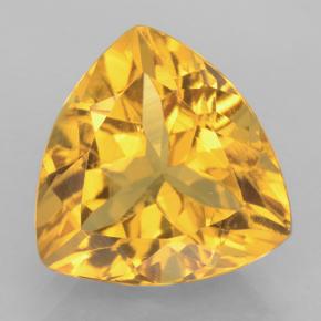 3.64カラットの天然ミディアムゴールドシトリン（10.9×10.8 mm・トリリアント）