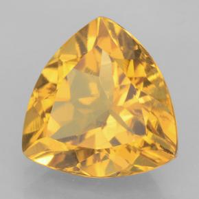 3.64カラットの天然ミディアムゴールドシトリン（10.9×10.8 mm・トリリアント）