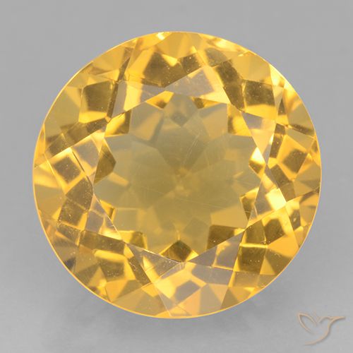6.25ct 天然 ミディアムゴールデン シトリン, ラウンド, VVS