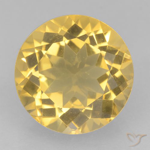 5.84ct 天然 ゴールド シトリン, ラウンド, VVS