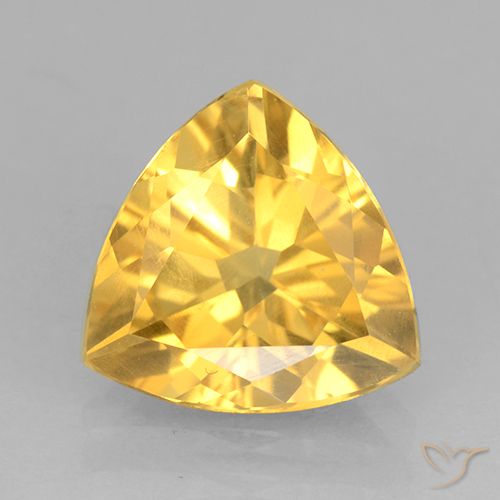 1.74ct 天然 ミディアムゴールド シトリン, トリリオン, VVS