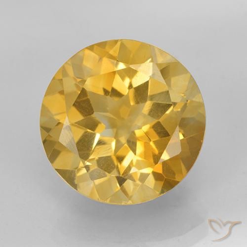 5.98ct 天然 明るいゴールド シトリン, ラウンド, VVS