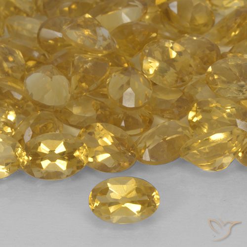 0.43ct 天然 濃いゴールド シトリン, 楕円形, VS