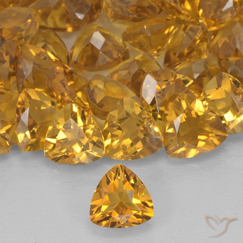 0.68ct 天然 ダークゴールデン シトリン, トリリオン, VVS-VS