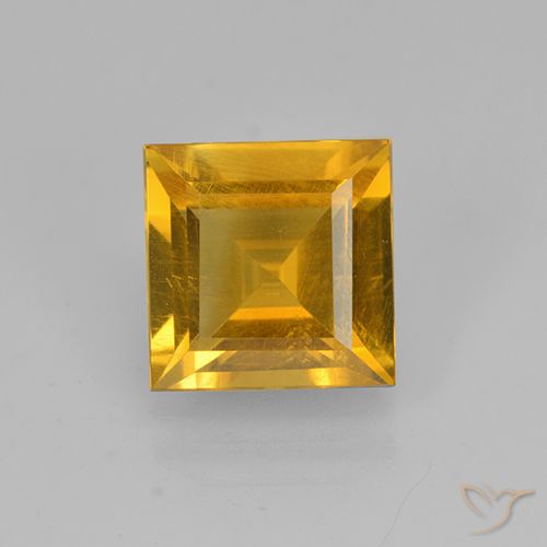 1.90ct 天然 ダークゴールデン シトリン, 四角形, VVS-VS