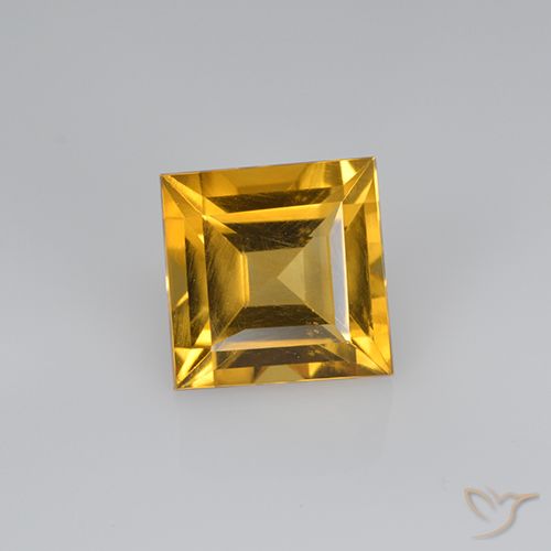 2.60ct 天然 濃いゴールデンオレンジ シトリン, 四角形, VVS