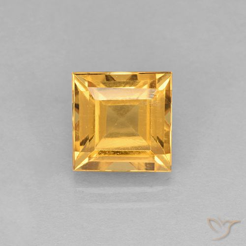 2.59ct 天然 ミディアム薄いオレンジゴールド シトリン, 四角形, VVS-VS