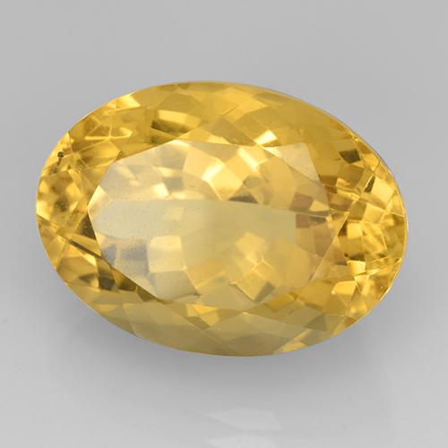 13.95カラットの天然ゴールデンシトリン（18.1×13.1 mm・オーバルカット）