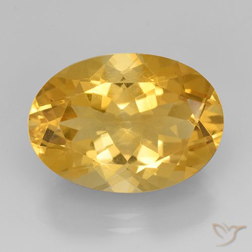 10.97ct 天然 ミディアムゴールド シトリン, 楕円形, VVS