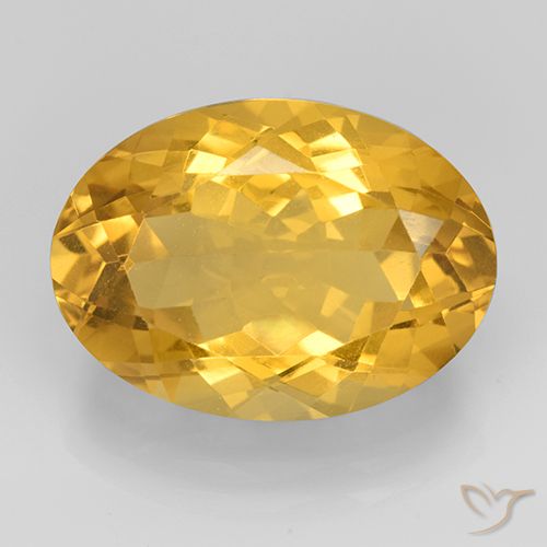 11.22ct 天然 ミディアムゴールド シトリン, 楕円形, VVS