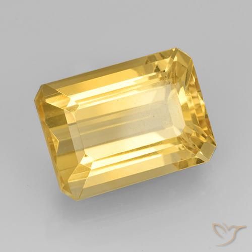 7.89カラットの天然ゴールドシトリン、八角形 / エメラルドカット、VVS