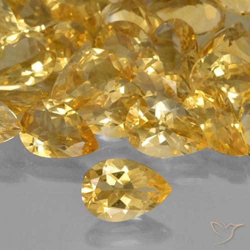 1.63ct 天然 ゴールド シトリン, 洋梨の形, VVS-VS