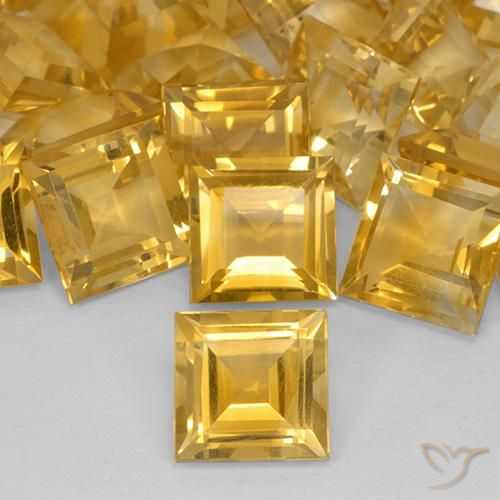 3.33ct 天然 ミディアムゴールデン シトリン, 四角形, VVS-VS