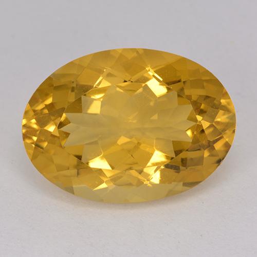 12.25ct 天然 濃いゴールデンオレンジ シトリン, 楕円形, VVS