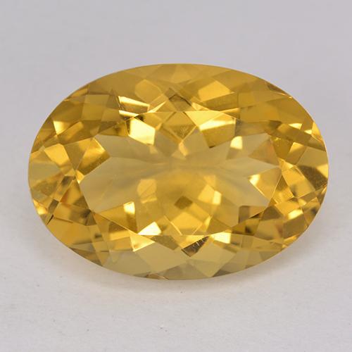 12.00カラットの天然ゴールデンシトリン（18.2×13.1 mm・オーバルカット）